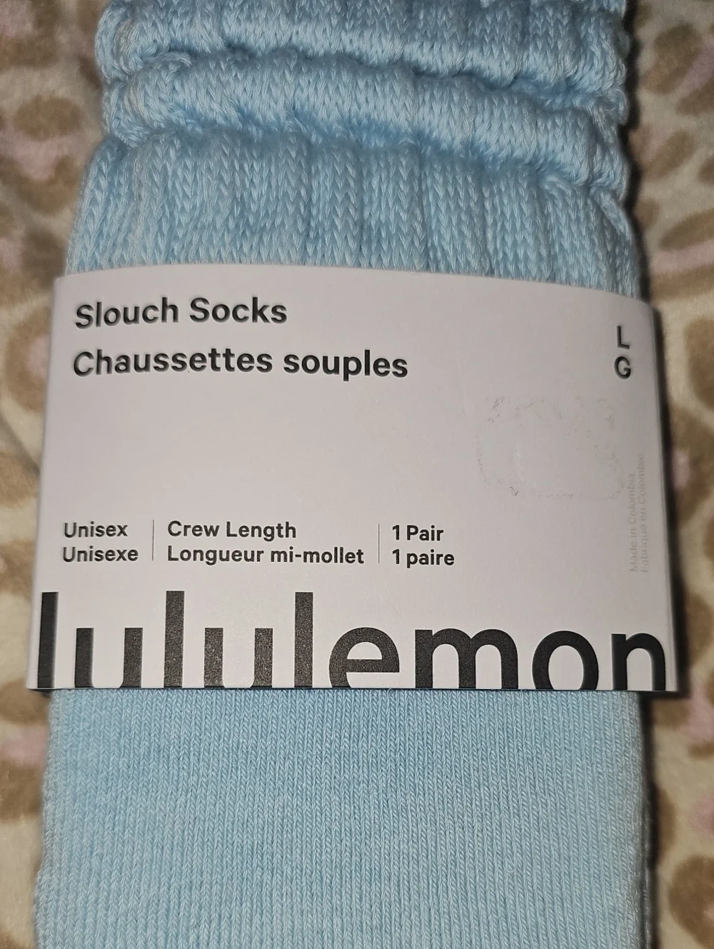 Lululemon Slouch Socks, Nwts FOAM! Size Large! Great To Wear With Leggings!